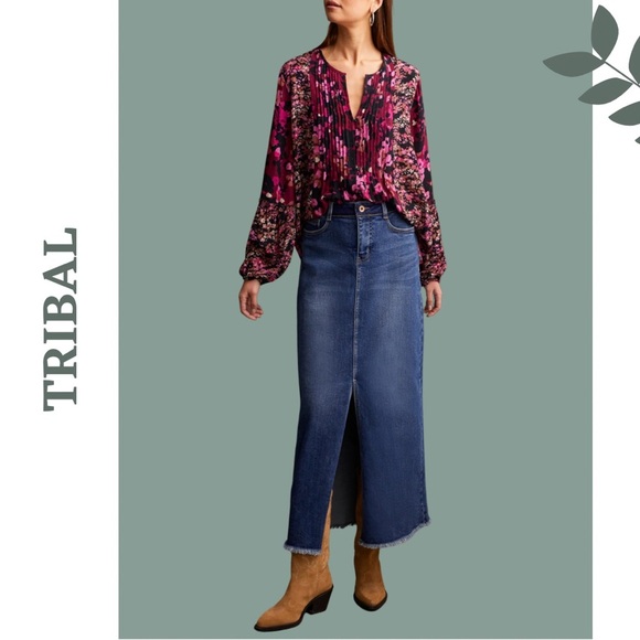 Tribal Flowy Blouse Floral Mixed Print Bob Pintuck Detail Purple Pink Size Small - Picture 3 of 11